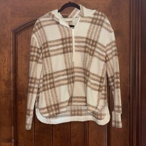 Half Zip Flannel hoodie